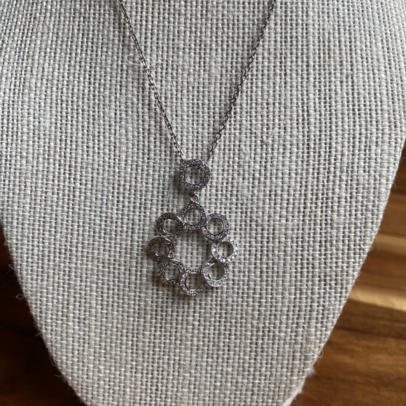 Circles Pave Silver NECKLACE NWT - Picture 5 of 9